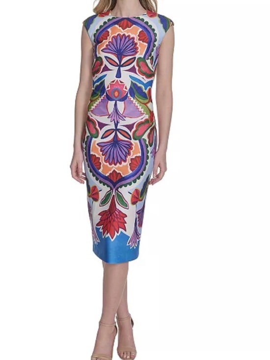 Vince Camuto Dresses & Skirts - NWT Vince Camuto Multi-Color Floral Print Midi Sheath Dress sz2P